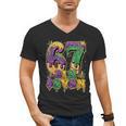 Mardi Gras Six Seven Baseball Drip Number 6 7 Meme Men's V-Neck T-Shirt Mardi Gras Six Seven Baseball Drip Number 6 7 Meme Men's V-Neck T-Shirt