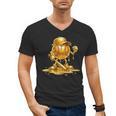 Melting Baseball Mascot Slugger Bat Cap Cartoon Men's V-Neck T-Shirt Melting Baseball Mascot Slugger Bat Cap Cartoon Men's V-Neck T-Shirt