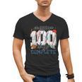 Mission 100 Days Complete Baseball 100th Day Of School Boys Men's V-Neck T-Shirt Mission 100 Days Complete Baseball 100th Day Of School Boys Men's V-Neck T-Shirt
