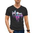 Mom Baseball Ice Cream Drip Birthday Boy Family Men's V-Neck T-Shirt Mom Baseball Ice Cream Drip Birthday Boy Family Men's V-Neck T-Shirt