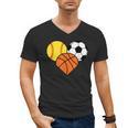 Mom Sports Heart Soccer Basketball Baseball Softball Men's V-Neck T-Shirt Mom Sports Heart Soccer Basketball Baseball Softball Men's V-Neck T-Shirt