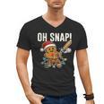 Oh Snap Gingerbreadman Christmas Baseball Humor Men's V-Neck T-Shirt Oh Snap Gingerbreadman Christmas Baseball Humor Men's V-Neck T-Shirt