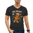 Oh Snap Gingerbreadman Christmas Baseball Men's V-Neck T-Shirt Oh Snap Gingerbreadman Christmas Baseball Men's V-Neck T-Shirt