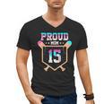 Proud Mom Baseball Player Number 15 Ice Cream Drip Men's V-Neck T-Shirt
