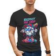 Respect The Drip Baseball Bat Sunglasses Mascot Men's V-Neck T-Shirt Respect The Drip Baseball Bat Sunglasses Mascot Men's V-Neck T-Shirt