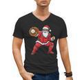 Santa Playing Baseball Baseball Lover Baseballer Xmas Men's V-Neck T-Shirt Santa Playing Baseball Baseball Lover Baseballer Xmas Men's V-Neck T-Shirt