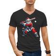 Santa Playing Baseball Men Boys Christmas Baseball Player Men's V-Neck T-Shirt Santa Playing Baseball Men Boys Christmas Baseball Player Men's V-Neck T-Shirt