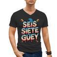 SEIS Siete Guey Baseball Drip Mexico Spanish 67 Slang Boys Men's V-Neck T-Shirt SEIS Siete Guey Baseball Drip Mexico Spanish 67 Slang Boys Men's V-Neck T-Shirt