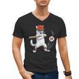 Six Seven 67 Baseball Cat Birthday Men Kids Boys Men's V-Neck T-Shirt Six Seven 67 Baseball Cat Birthday Men Kids Boys Men's V-Neck T-Shirt