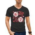 Six Seven Baseball Lover Sports Red Heart Bow Valentine Girl Men's V-Neck T-Shirt
