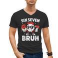 Six Seven Bruh Valentines Baseball Kids 67 Valentine Boys Men's V-Neck T-Shirt
