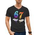 Six Seven Ice Cream Drip Cool Meme 67 Number Baseball Men's V-Neck T-Shirt