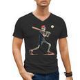 Skeleton Baseball Halloween Costume Men Boys Kids Men's V-Neck T-Shirt