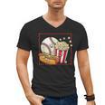 Smiling Baseball Popcorn And Hot-Dog Cartoon Apparel Men's V-Neck T-Shirt Smiling Baseball Popcorn And Hot-Dog Cartoon Apparel Men's V-Neck T-Shirt