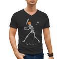 Spooky Season Skeleton Baseball Player Halloween Batter Men's V-Neck T-Shirt Spooky Season Skeleton Baseball Player Halloween Batter Men's V-Neck T-Shirt