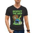 Spooky Zombie Respect The Drip Baseball Halloween Men's V-Neck T-Shirt