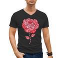 Sporty Rose Graphic With Baseball And Rugby Ball Petals Men's V-Neck T-Shirt Sporty Rose Graphic With Baseball And Rugby Ball Petals Men's V-Neck T-Shirt