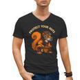Squirell Baseball Catcher Player Joke Tee Protect Your Nuts Men's V-Neck T-Shirt Squirell Baseball Catcher Player Joke Tee Protect Your Nuts Men's V-Neck T-Shirt