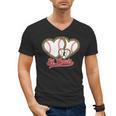 St Louis Leopard Heart Baseball Batter Boys Fan Men's V-Neck T-Shirt