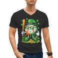 St Patricks Day Baseball Ice Cream Baseball Player Cartoon Men's V-Neck T-Shirt St Patricks Day Baseball Ice Cream Baseball Player Cartoon Men's V-Neck T-Shirt