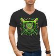 St Patricks Day Baseball Ice Cream Shamrock Baseball Player Men's V-Neck T-Shirt St Patricks Day Baseball Ice Cream Shamrock Baseball Player Men's V-Neck T-Shirt