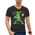 St Patricks Day Baseball Skeleton Irish Leprechaun Hat Boys Men's V-Neck T-Shirt
