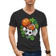 St Patricks Day Shamrock Basketball Baseball Football Soccer Men's V-Neck T-Shirt St Patricks Day Shamrock Basketball Baseball Football Soccer Men's V-Neck T-Shirt
