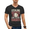 Stealing Hearts Like I Steal Bases Baseball Valentine Retro Men's V-Neck T-Shirt Stealing Hearts Like I Steal Bases Baseball Valentine Retro Men's V-Neck T-Shirt