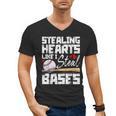 Stealing Hearts Like I Steal Bases Baseball Valentines Men's V-Neck T-Shirt Stealing Hearts Like I Steal Bases Baseball Valentines Men's V-Neck T-Shirt
