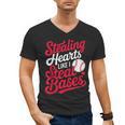Stealing Hearts Like I Steal Bases Cute Baseball Boys Men's V-Neck T-Shirt Stealing Hearts Like I Steal Bases Cute Baseball Boys Men's V-Neck T-Shirt