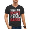Stealing Hearts Like I Steal Bases Cute Baseball Kids Men's V-Neck T-Shirt Stealing Hearts Like I Steal Bases Cute Baseball Kids Men's V-Neck T-Shirt