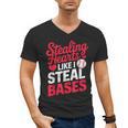 Stealing Hearts Like I Steal Bases Cute Baseball Valentine Men's V-Neck T-Shirt Stealing Hearts Like I Steal Bases Cute Baseball Valentine Men's V-Neck T-Shirt