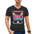 I Survived 100 Days Of School Baseball Cream Drip Boys Men's V-Neck T-Shirt