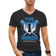 T1D Warrior Baseball Drip Diabetes Awareness Blue Ribbon Men's V-Neck T-Shirt T1D Warrior Baseball Drip Diabetes Awareness Blue Ribbon Men's V-Neck T-Shirt