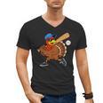 Turkey Baseball Thanksgiving Sports Humor Men Boy Kids Men's V-Neck T-Shirt