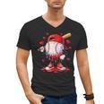 Valentine Baseball Heart Drip Sport Love Valentines Day Boys Men's V-Neck T-Shirt Valentine Baseball Heart Drip Sport Love Valentines Day Boys Men's V-Neck T-Shirt