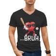 Valentines Bruh Red Heart Playing Baseball Men Boys Kids Men's V-Neck T-Shirt Valentines Bruh Red Heart Playing Baseball Men Boys Kids Men's V-Neck T-Shirt
