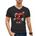 Valentines Day Baseball Heart Bat Sunglasses Men Boys Kids Men's V-Neck T-Shirt Valentines Day Baseball Heart Bat Sunglasses Men Boys Kids Men's V-Neck T-Shirt