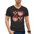 Valentines Day Drip Heart Baseball XOXO Boys Kids Men Sport Men's V-Neck T-Shirt