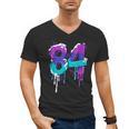 Vintage Baseball 84 Number Men's V-Neck T-Shirt