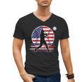 Women's Batter Patriotic American Flag Baseball Silks Men's V-Neck T-Shirt