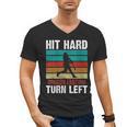 Women's Retro Hit Hard Run Fast Turn Left Baseball Lover Men's V-Neck T-Shirt Women's Retro Hit Hard Run Fast Turn Left Baseball Lover Men's V-Neck T-Shirt