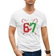 67 Baseball Christmas Candy Cane Snowflake Holiday Sports Men's V-Neck T-Shirt