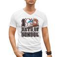 Baseball 100 Days Of School Happy 100th Day Teachers Kids Men's V-Neck T-Shirt Baseball 100 Days Of School Happy 100th Day Teachers Kids Men's V-Neck T-Shirt