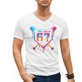 Baseball Drip I Was 6 Now I'm 7 67 Meme 7th Birthday Men's V-Neck T-Shirt Baseball Drip I Was 6 Now I'm 7 67 Meme 7th Birthday Men's V-Neck T-Shirt