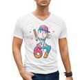 Baseball Drip Number 67 Six Seven Meme Ice Cream Dripping Men's V-Neck T-Shirt Baseball Drip Number 67 Six Seven Meme Ice Cream Dripping Men's V-Neck T-Shirt