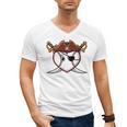 Baseball Heart Pirate Hat Crossed Swords Men Boys Kids Youth Premium Tri-Blend Men's V-Neck T-Shirt