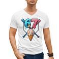 Baseball Ice Cream Drip 67 Six Seven Gen Alpha Slang Meme Men's V-Neck T-Shirt
