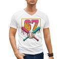 Baseball Ice Cream Drip Number 67 Player 67th Birthday Premium Tri-Blend Men's V-Neck T-Shirt Baseball Ice Cream Drip Number 67 Player 67th Birthday Premium Tri-Blend Men's V-Neck T-Shirt