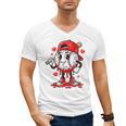 Baseball Ice Cream Valentine Dripping Game Day Men Boys Kids Men's V-Neck T-Shirt Baseball Ice Cream Valentine Dripping Game Day Men Boys Kids Men's V-Neck T-Shirt